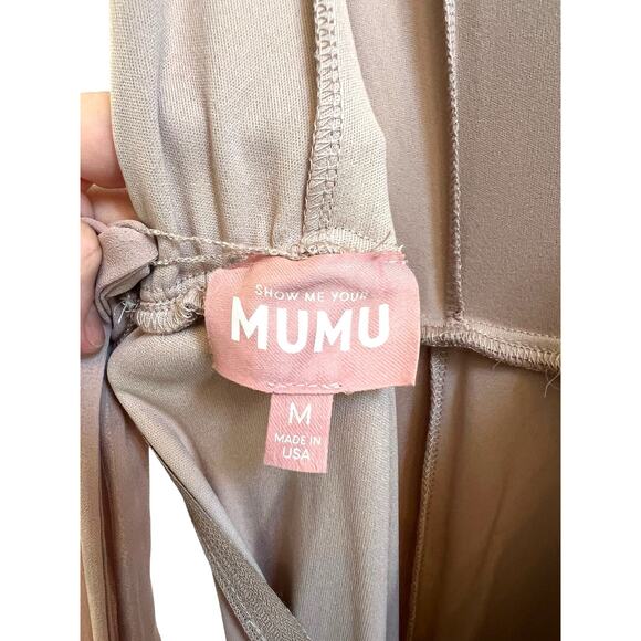 Show Me Your Mumu Jenn Beige V-Neck Sleeveless Maxi Dress size Medium #9061 - Picture 13 of 16